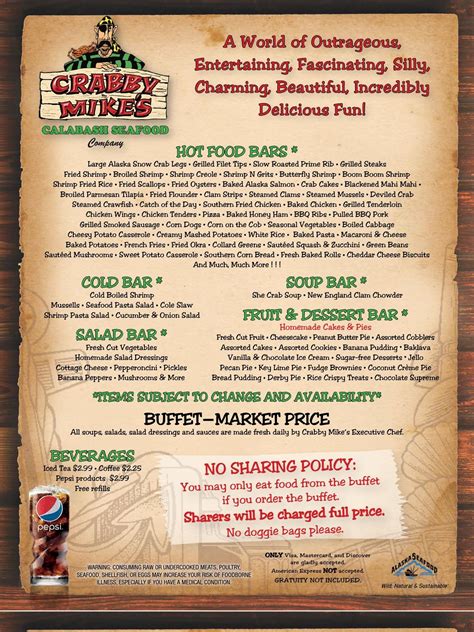 crabby mike's|Menu .